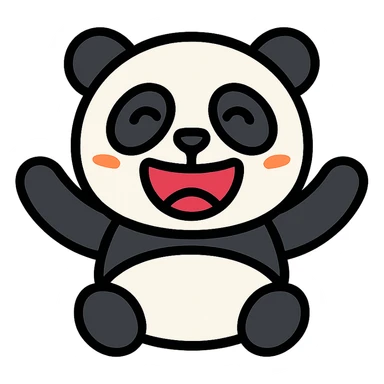 laughing panda sticker