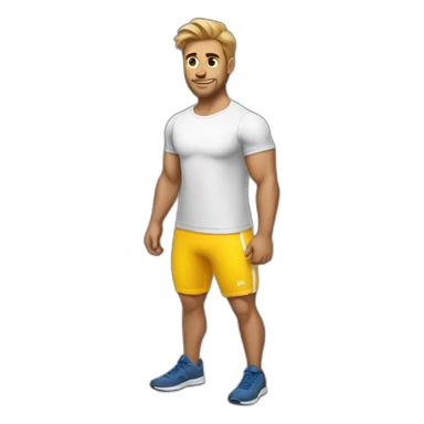 Classic workout clothes for white men swting  sticker