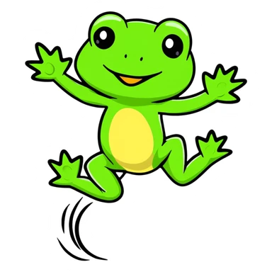 frog with long legs jumping sticker