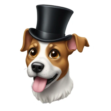 dog with top hat sticker