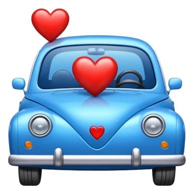 Blue car with heart sticker
