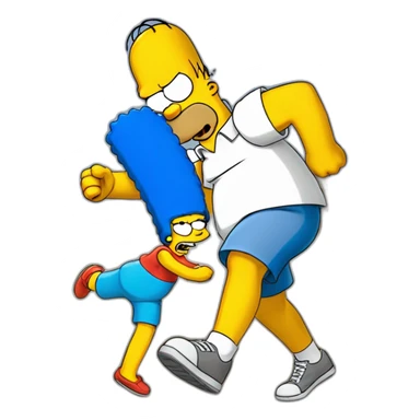 Homer simpson attacking bart sticker