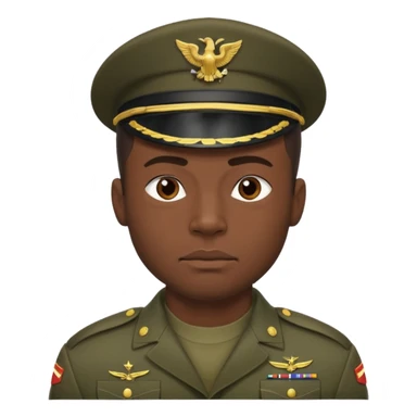 A black man squatting wearing army attire sticker