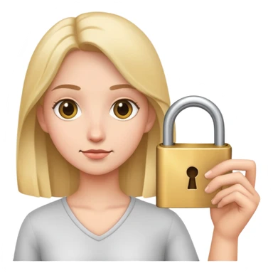 Me holding a lock sticker