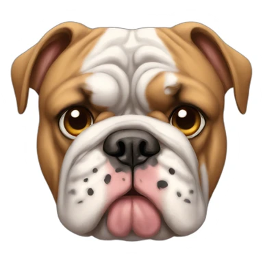 english bulldog sad face sticker