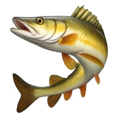 Pike fish realist sticker