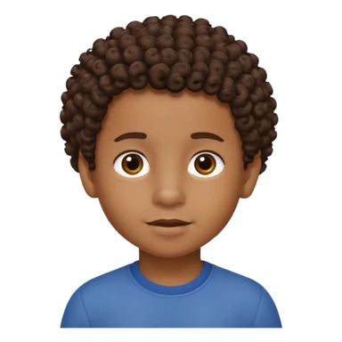 Black 6 year old boy with curly brown hair sticker