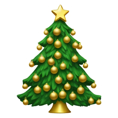 christmas tree with gold ornaments sticker