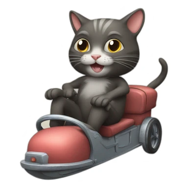 Cat ride on rat sticker