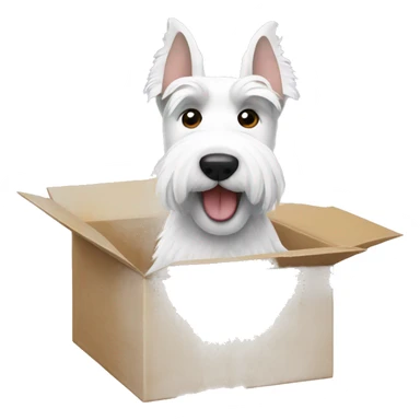 White Scottish terrier face holding a box of facial tissue sticker