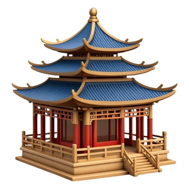 Miniature Chinese pavilion with elegant details sticker