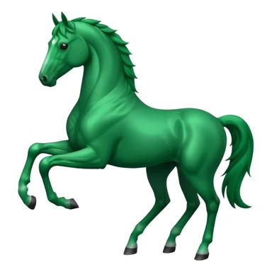 Green horse standing up with two feets  sticker