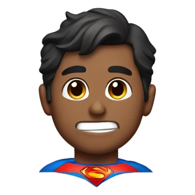 superman with peach emoji sticker
