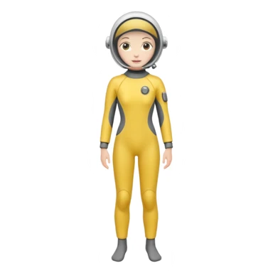 woman diver full body white diver suit
 sticker