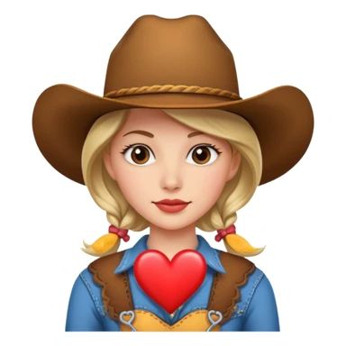 Cowgirl with a heart  sticker
