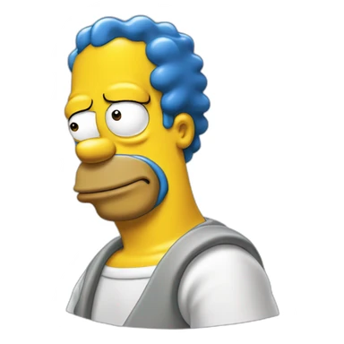 Homer simpsons with the hair of marge simpsons sticker