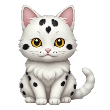 um gato branco com manchas pretas [não manchas pequenas] sticker
