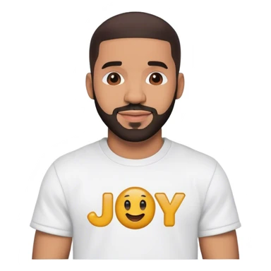 Drake with a shirt that says joy sticker