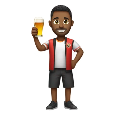 Darts player with beer sticker