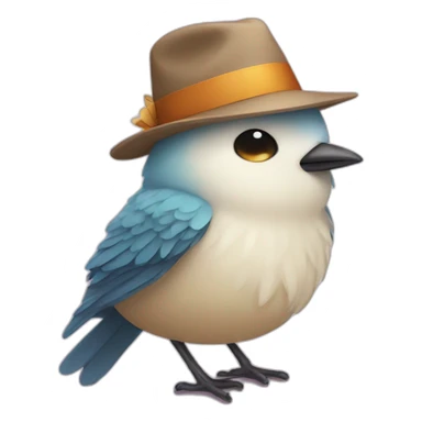 Bird with hat for sleep sticker