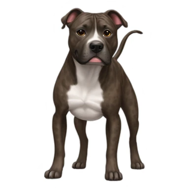 A full brindle staffy - no white. full body  sticker