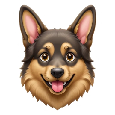 cartoon style dark German Shepherd dog with longer tongue hanging out  sticker
