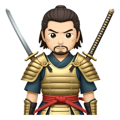 japanese samurai with two swords, traditional armor sticker