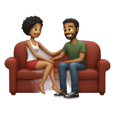 Lovers on a couch  sticker