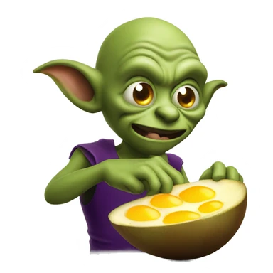 Goblin eating a egg plant  sticker