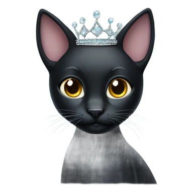 Black cat with tiara sticker