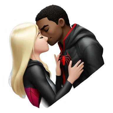 Spider-Man miles morales kissing gwen Stacey  sticker