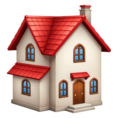 house with a red roof sticker