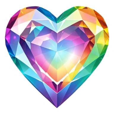 Sparkly rainbow diamond heart sticker