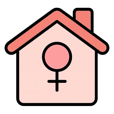 vector icon of a feminine home in rose gold and blush pink, flat minimal design, soft glow, white background, with rounded corners sticker