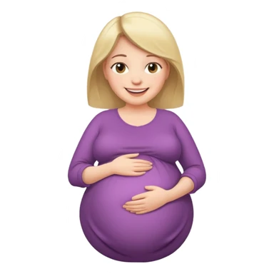heavily pregnant woman with very large belly sticker