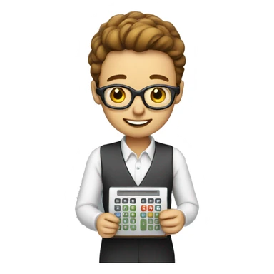 bookkeeper with calculator sticker
