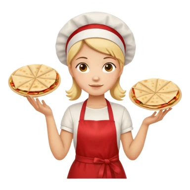 girl white t-shirt red apron with a piadina in her hands sticker