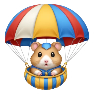 hamster riding parachute sticker