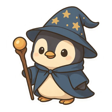 Penguin Wizard sticker