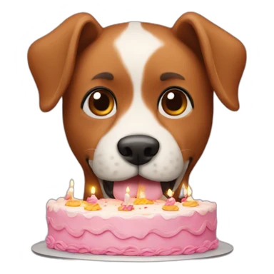 dog birthday cake sticker