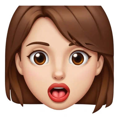 Girl with brown hair biting lip sticker