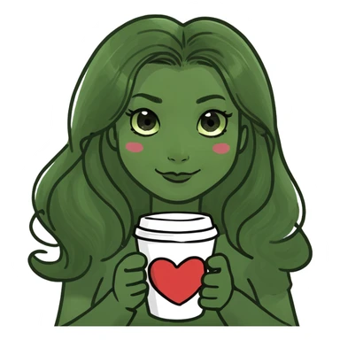 chica con pelo café y balayage haciendo un corazón con la mano  sticker