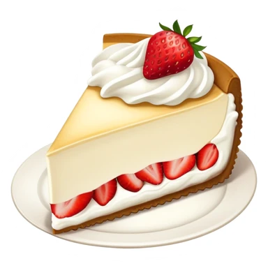 Cheesecake slice with whipped cream and strawberries  sticker