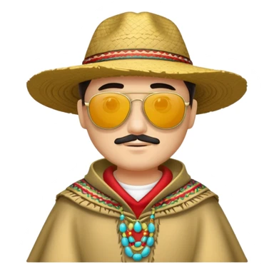 man with fashion pancho sunglasses sticker