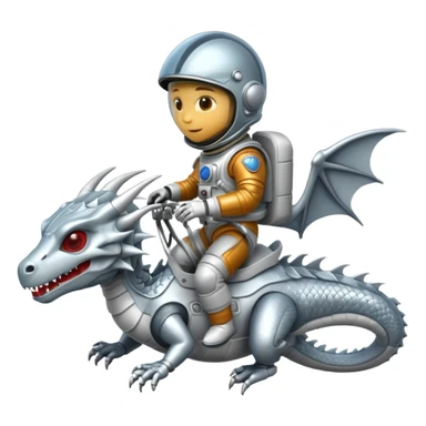 closed helmet astronaut riding dragon sticker