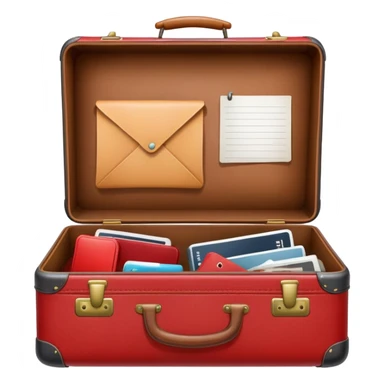 red open suitcase sticker