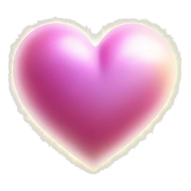 A heart surrounded by bright rays of light, as if pulsating with love. Its texture resembles a soft cloud, and delicate, shining sparks erupt from the core, creating a magical halo effect. sticker