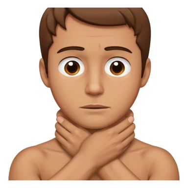 a guy with crossed hands on his neck pretending he is choking  sticker