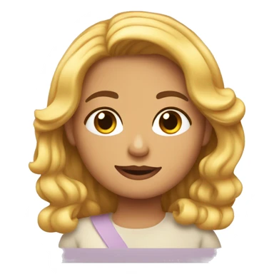 Un emojis de una chica rizada morenita con un lásito risado  sticker