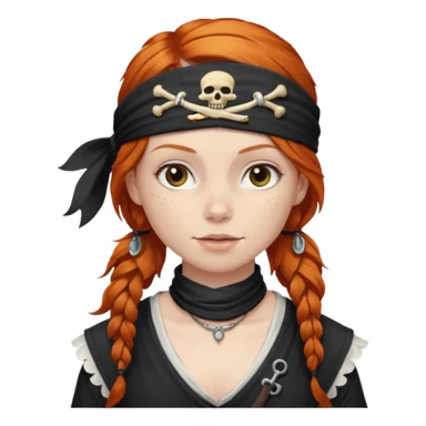 ginger hair pirate girl sticker